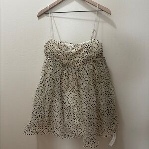 Reformation Cream and Black Polka Dot Dress